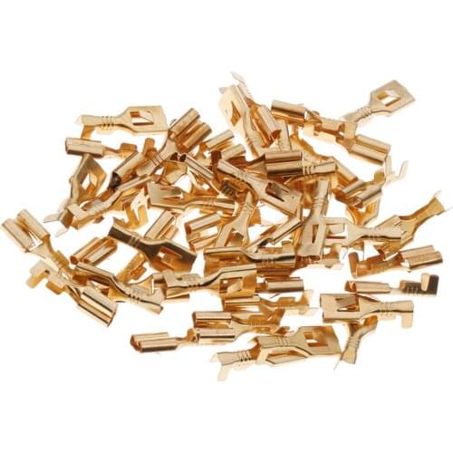 Great Performance 50x Crimp Terminal Cable Female Spade Connector 6.3mm