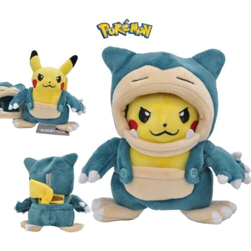 Pokemon Plush Pikachu 20CM Pikachu Snorlax Cross Dressing Series PP Cotton Stuffed Anime Dolls Birthday Gift Christmas Gift 20CM