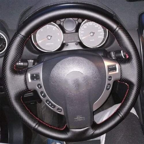 Custom Steering Wheel Cover For Nissan Qashqai J10 X-TRAIL T31 NV200 Rogue 2008-2012 Leather Braid For Steering Wheel DIY Sewing