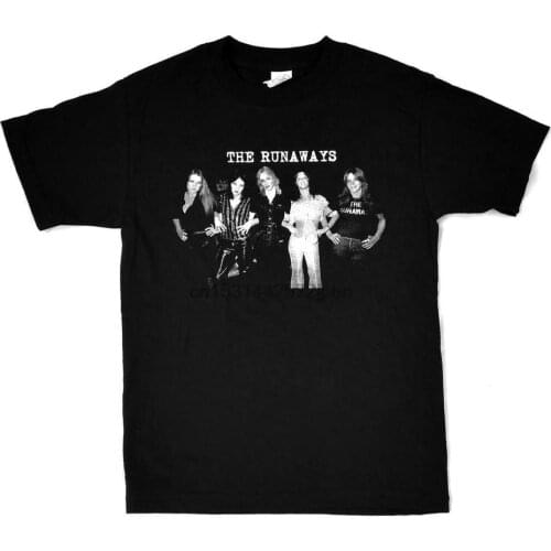 The Runaways Band Photo Joan Jett Cherie Currie 100% cotton Pre shrunk hand screened Tee Shirt