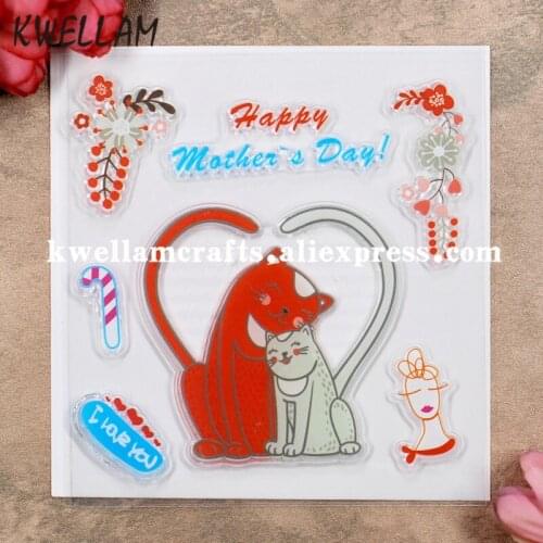 Happy Mothers Day I LOVE YOU Scrapbook DIY photo cards rubber stamp clear stamp transparent stamp 10.5x10.5cm KW8041335