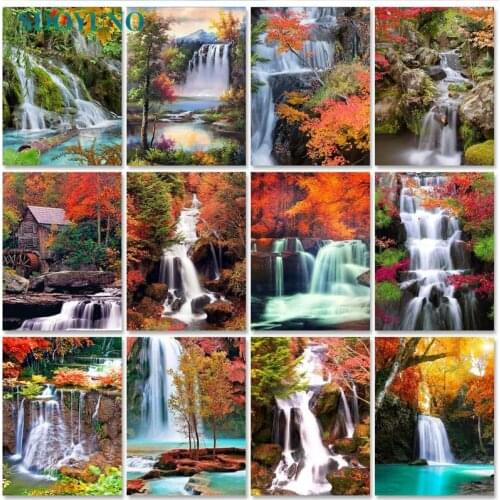 SDOYUNO 60x75cm Oil Paint By Numbers For Adult Scenery DIY Painting By Numbers On Canvas Landscape Number Painting Home Decor