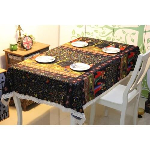 Tablecloth Linen Manteles Para Mesa National Wind Red Nappe De table Cloth Table Cover Decoration Fabric Cushion Clothes