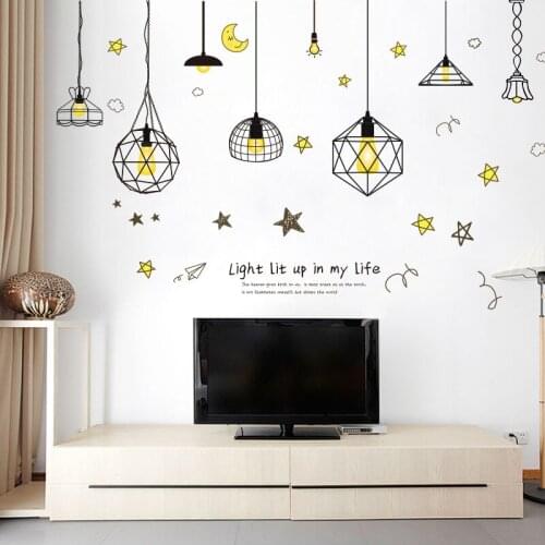 Light lit up my Life Quotes Poster Wall Sticker Droplight Posters and Prints for Living Room Bedroom Wall Art Mural