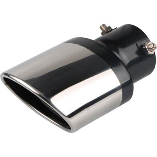 Exhaust Pipe Muffler Tail Pipe Outlet Nozzle End Belt Net Exhaust System Universal Oval ID 60mm Stainless Steel