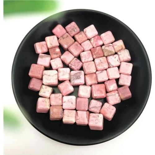 1pc Natural Rhodonite Rose Polished Cube Crystal Stones Healing Gemstone Gifts Natural Stones and Minerals