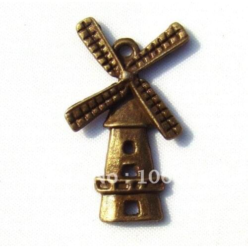 18pcs 28x15mm Zinc Alloy Antique bronze Windmill Pendants JP-593