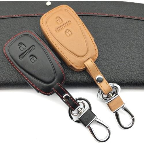 2 Button Smart Leather Car Key Cover Shell Case FOB Protector For Chevrolet 2016 2017 Camaro For Cruze Malibu Volt protect shell