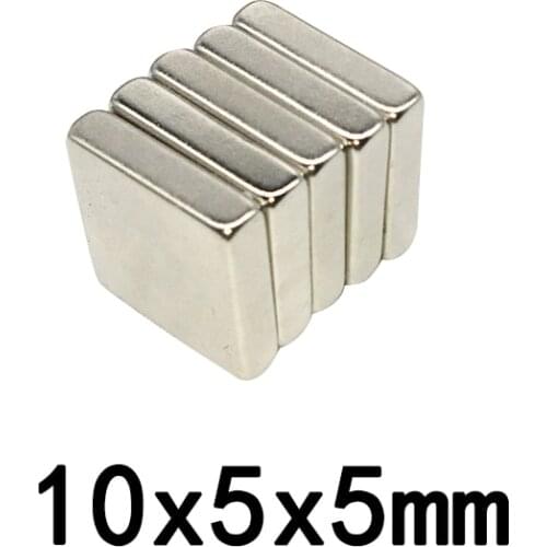 20/50/100pcs 10x5x5 Block Super Powerful Magnets 10x5mm Small Permanent Magnet 10x5x5mm Strong Neodymium Magnet 10*5*5mm