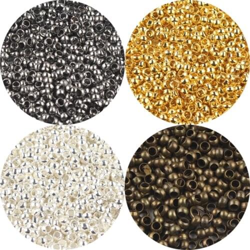 500pcs/lot Copper Metal Ball Crimp End Beads 2/2.5/3 mm Stopper Spacer Beads for Diy Jewelry Making Findings Components