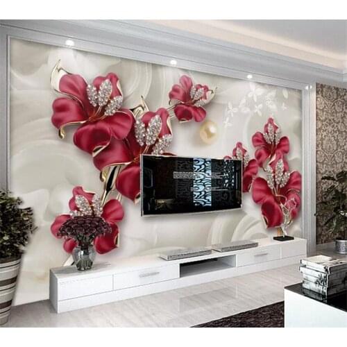 Beibehang Custom Large Wallpaper 3D Photo murals Room Arran Fragrant Stereoscopic Jewelry Flower TV Background Wall paper mural