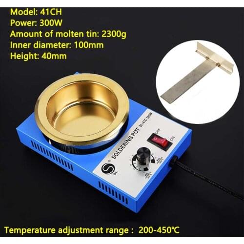 Lead-free adjustable temperature melting tin furnace 100-300W titanium alloy bench soldering pot dip soldering machine