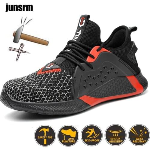 Work shoes, breathable and lightweight, non-slip four-season sports, steel toe cap, outdoor anti-puncture safety boots