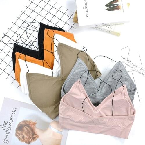 Padded Sexy Bralette Seamless Deep V Cotton Bra Wireless Thin Underwear Sexy Lingerie Soft Backless Bras For Women Brassiere