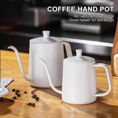 Stainless Steel Tea Coffee Kettle With Thermometer Gooseneck Thin Spout for Pour Over Coffee Pot Works On Stovetop 600ml