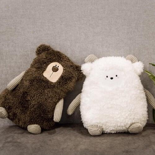 Baby Plush Pillow Sleeping Cotton Lamb Bear Elk Shape Comfort And Soothing Coax Accompany Kids Creative Stuffed Animals Toys