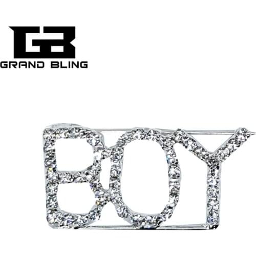 Crystal Jewelry Gift " BOY" Word Pin for Baby Boy