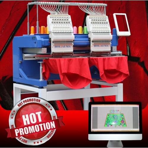 China 10 years service ! Holiauma 2 head embroidery machine parts free like tajima barudan cap flat garment high compact Emb