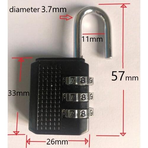 1pcs 3 Dial Digit Password Lock Combination Suitcase Luggage Metal Code Padlock Zinc Alloy Cupboard Cabinet Locker