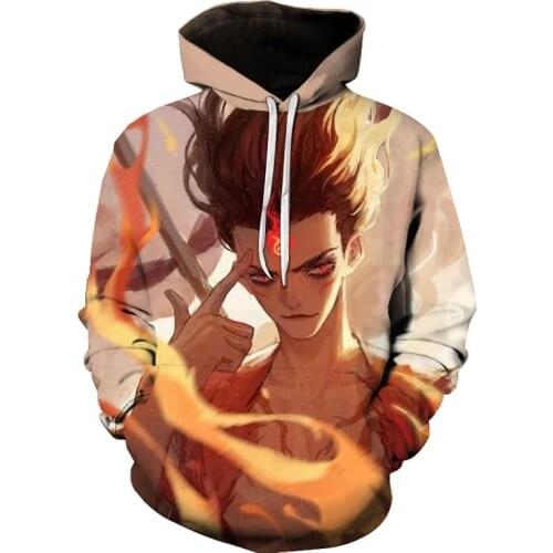 New 3D digital printing mens hoodie Anime graphic hoodie Harajuku cartoon undershirt Unisex tops Spring and Autumn Coat pullover