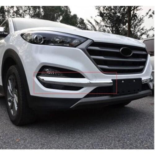 FIT FOR HYUNDAI TUCSON TL 2015 2016 CHROME FRONT BUMPER GRILL HEAD FOG LIGHT COVER TRIM DECORATION STYLING GUARD MOLDING GARNISH