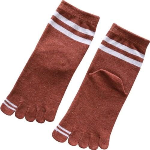 Five Finger Socks Woman Cotton Striped Printing Fashion Harajuku Girl No Show Happy Socks Cute Ankle Sock With Toes Novelty Sox