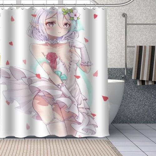 New Custom Anime Kokkoro (princess connect!) Curtains Polyester Bathroom Waterproof Shower Curtain With Plastic Hooks More Size