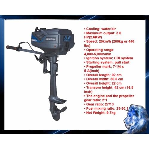 Whosale 2-stroke 3.6hp outboard Boat Motor