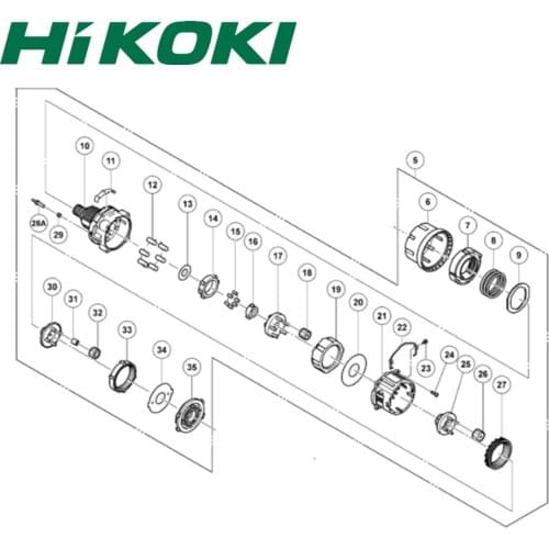 Genuine GEAR BOX ASS'Y for HIKOKI DS18DSDL DS18DL2 DS14DSDL DS14DL2 334430 Cordless Driver Drill Parts