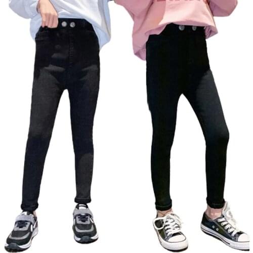 Autumn Girl Jeans Solid Jeans For Girls Fashion Trousers for Girl Black Skinny Jeans Girls Trousers Pencil pants 4 5 6 8 9 11Yrs