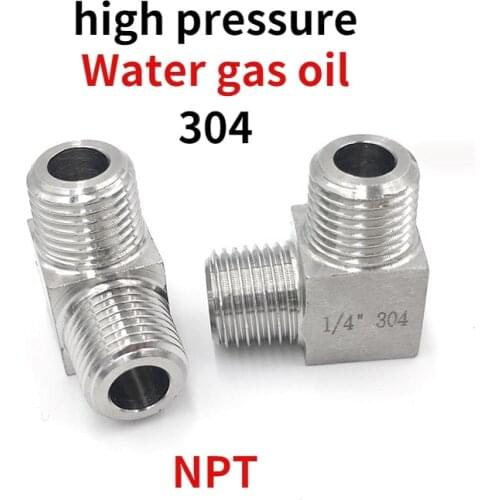 Right Angle Conversion High Pressure 1/8" 1/4" 3/8" 1/2" NPT Male 90 Degree Pipe Fitting 304 Stainless Steel Water Gas Oil