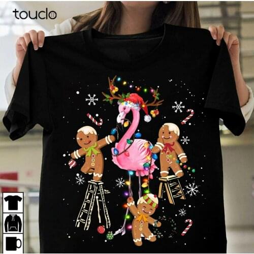 Flamingo Gingerbread Christmas Unisex T-shirt