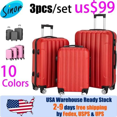 【Sinor】Yes, 3pcs only 99.99/set 3-in-1 Multifunctional Large Capacity Traveling Storage Suitcase Pink
