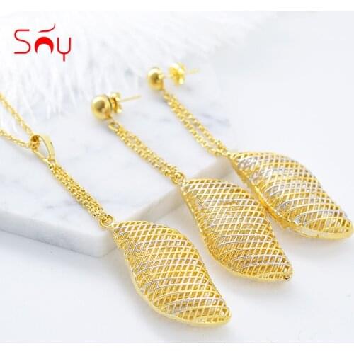 Sunny Jewelry Fashion Jewelry 2020 Womens Jewelry Sets Earrings Pendant Alloy Heart Hollow Out High Quality For Party Wedding
