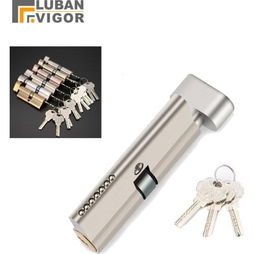 Indoor wooden door lock cylinder core with 3 keys,height 29MM,length 70mm,Zinc alloy,one side opened , black gold lock cylinder
