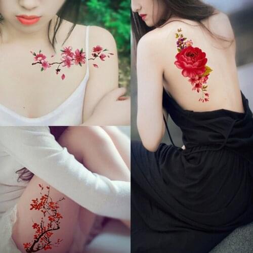24 Styles Flowers Pattern Temporary Tattoos Stickers Waterproof Disposable Arm Flash Henna Tattoo Fake Body Art