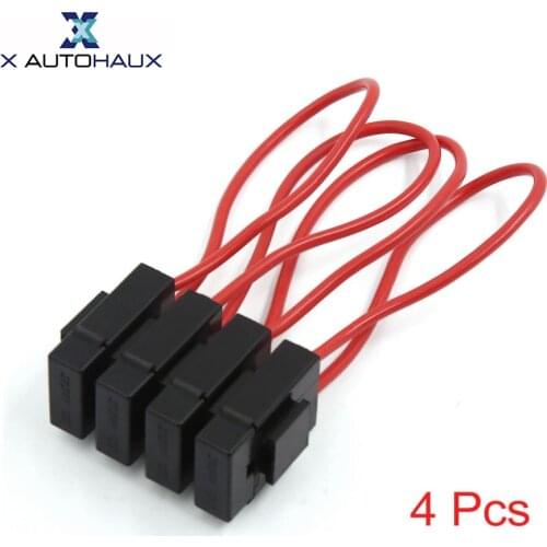 X AUTOHAUX 4Pcs 30A In Line Blade Type ATC Fuse Holder AWG Wire For Car Auto