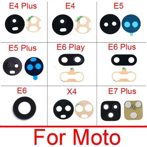 Back Rear Camera Glass Lens For Moto Motorola E4 E5 E6 E7 Play Plus X4 Big Camera Lens Glass Cover + Sticker Repair Parts