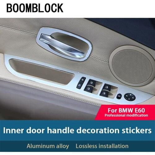 1set Car Styling Interior Stickers For 5 Series BMW E60 E61 Door Handle And Window Lifter Switch Panel Frame Covers Accessories