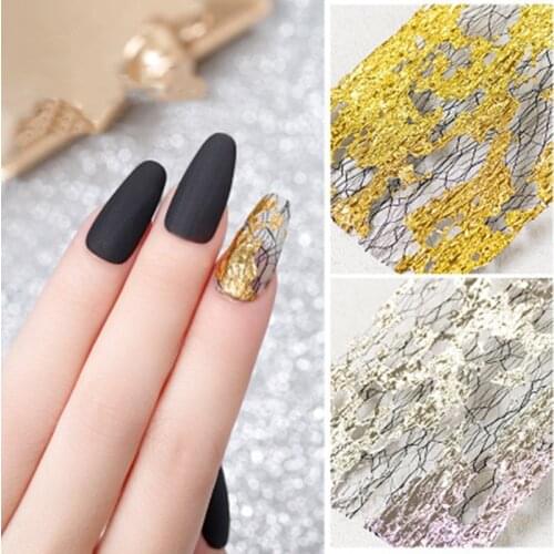 1 Pack Transfer Nail Foil Tape Japanese Nail Art DIY Mesh Nail Sticker Gold Silver Net Line Nail Decorations