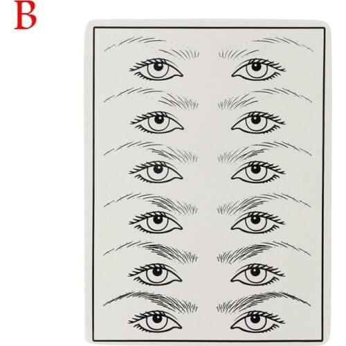 100pcs Wholesale 5 Styles Tattoo Drawing Practice Lip Exercise Tattoo Eyebrow Training Blank Permanent Tattoo Skin Eyebrow Lip