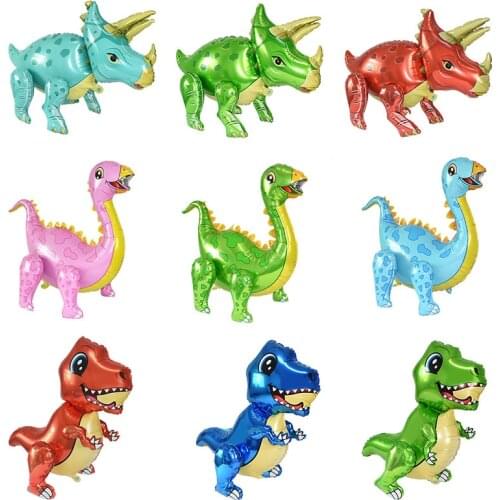 1Pc Stand Dinosaur Balloon Green Red Dragon Foil Ballon for Kids Birthday Party Decoration Cartoon Animal Dinosaur Party Globos