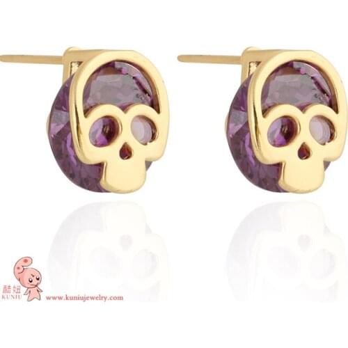 2014 New Arrival Fashion classic skull stud earring for women KUNIU ERZ0401