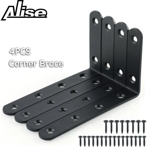 Corner Brace Stainless Steel Brackets 90 Angle Joint Fastener Shelf Support for Furniture Cabinet Screens Wall,with Screws 1 PCS