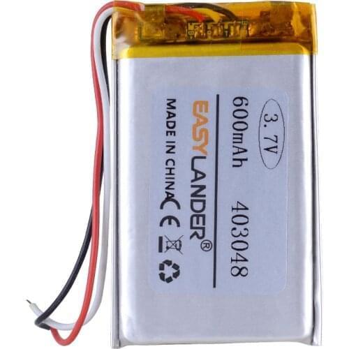 403048 3.7V 600mAh Polymer Li-ion Battery For bluetooth headset Bracelet pen GPS PSP PDA toys headephone Remote