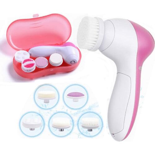 5 in 1 face cleansing brush Professional facial brush Summer Skin Massage Electric face brush MINI Mutifunction Pore Face wash