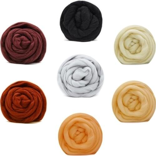 70g (10gx7 Colors) Felt Wool 19 Microns Superfine Merino Wool Natural Wool Sheep Wool for Needle Felting Kit