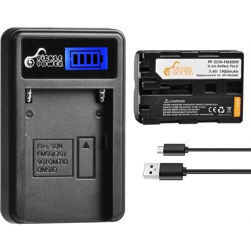 1900mAh NP-FM500H NP FM500H NPFM500H Camera Battery + LCD USB Charger for Sony A57 A58 A65 A77 A99 A550 A560 A580 Battery L50