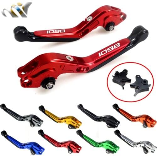 CNC Adjustable Foldable Extendable Motorbike Red Brakes Clutch Levers for Ducati 1098 S Tricolor 1098/S/Tricolor 2007 2008