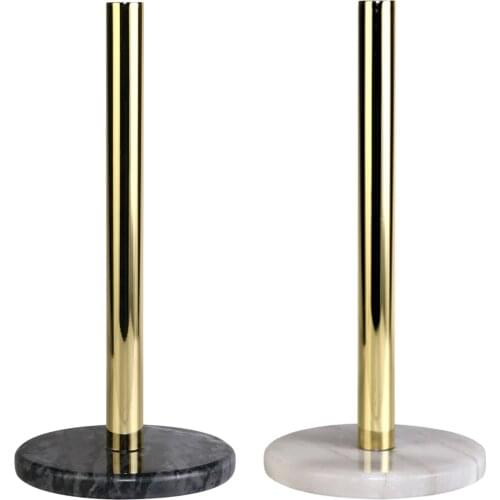 Modern Metal Paper Towel Roll Holder Toilet Paper Stand with Marble Base for Kitchen Bathroom Tissue Accessories Rack Holders